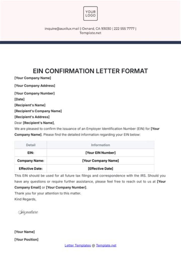 Can I reprint confirmed EIN letter?