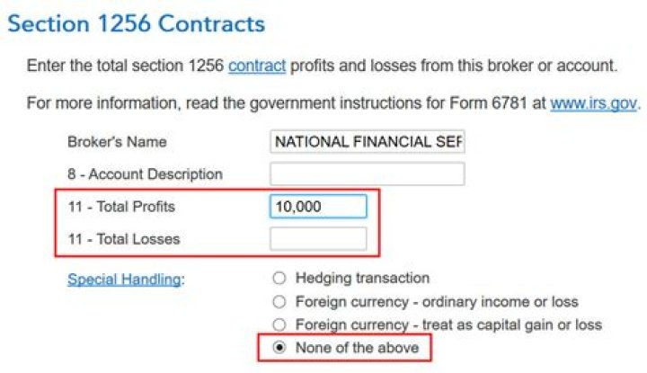 How are Section 1256 contracts Taxed?