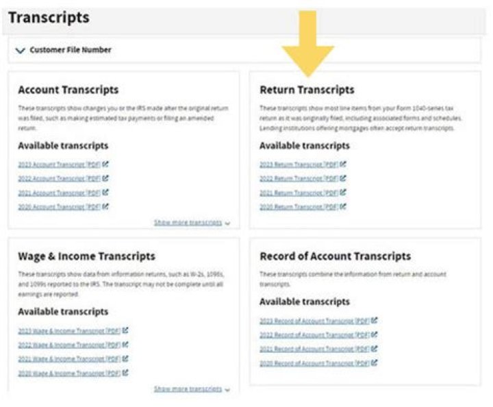 How to get a tax transcript from the IRS?