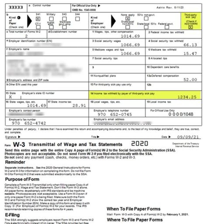 Is third party sick pay on w2 taxable?