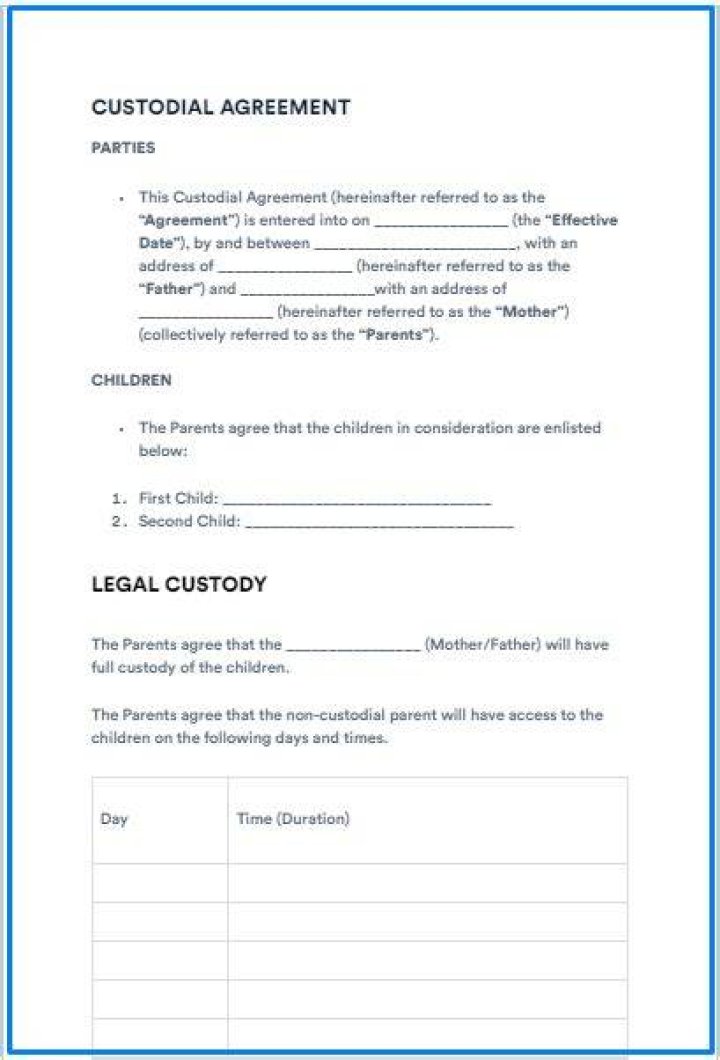What is a non-custodial parent form?