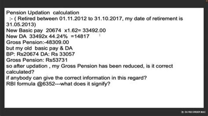 What is RBI pension formula?