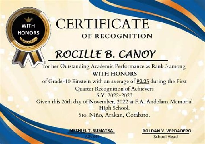 What is the academic recognition award?
