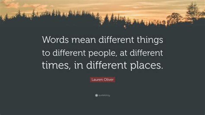When something means different things to different people?