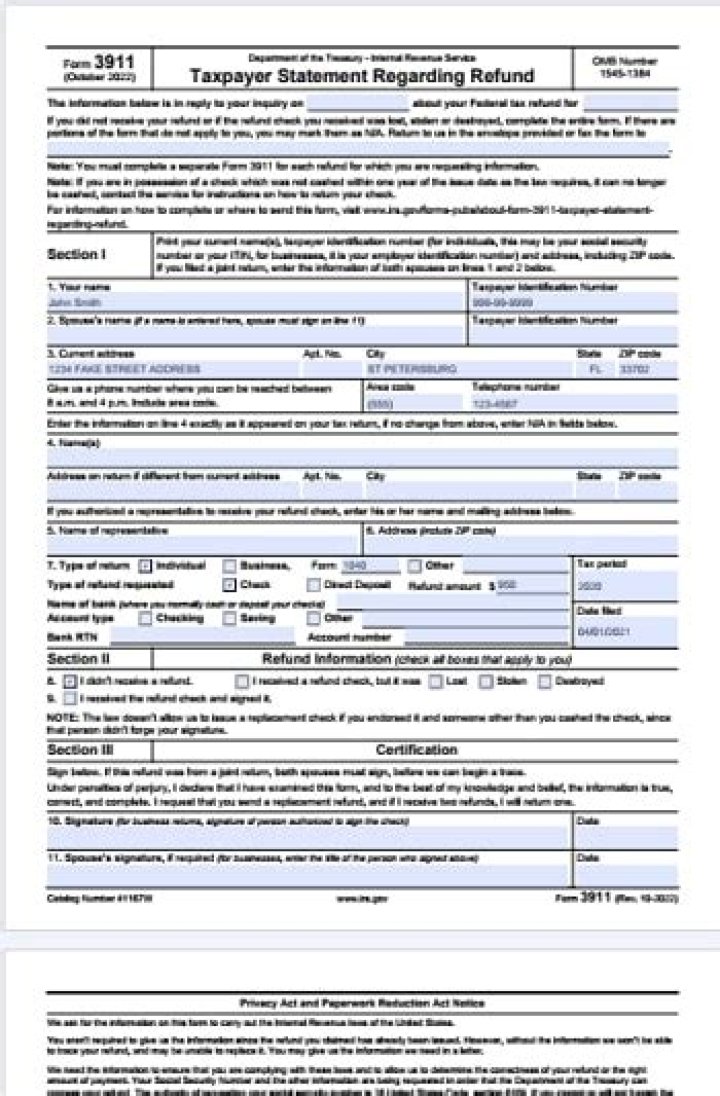 Where do I mail IRS form3911?