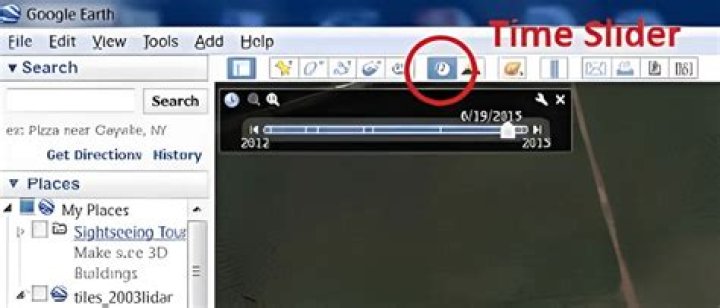 Where is the time slider on Google Earth?