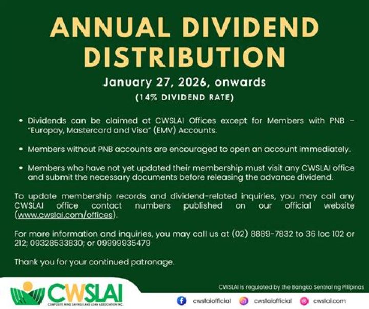 Who announced dividend 2021?